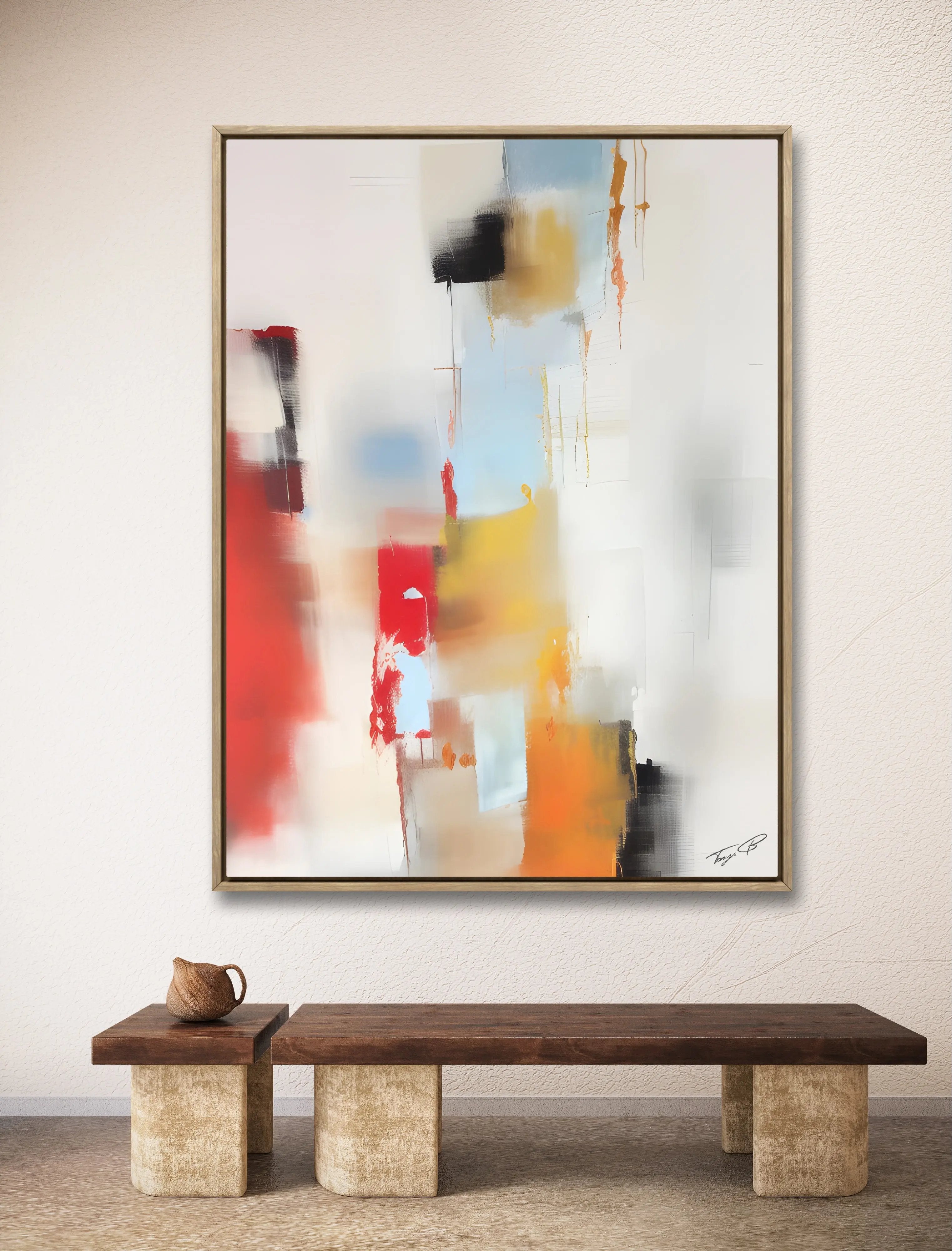 Neutral abstract painting Tony Illustrations