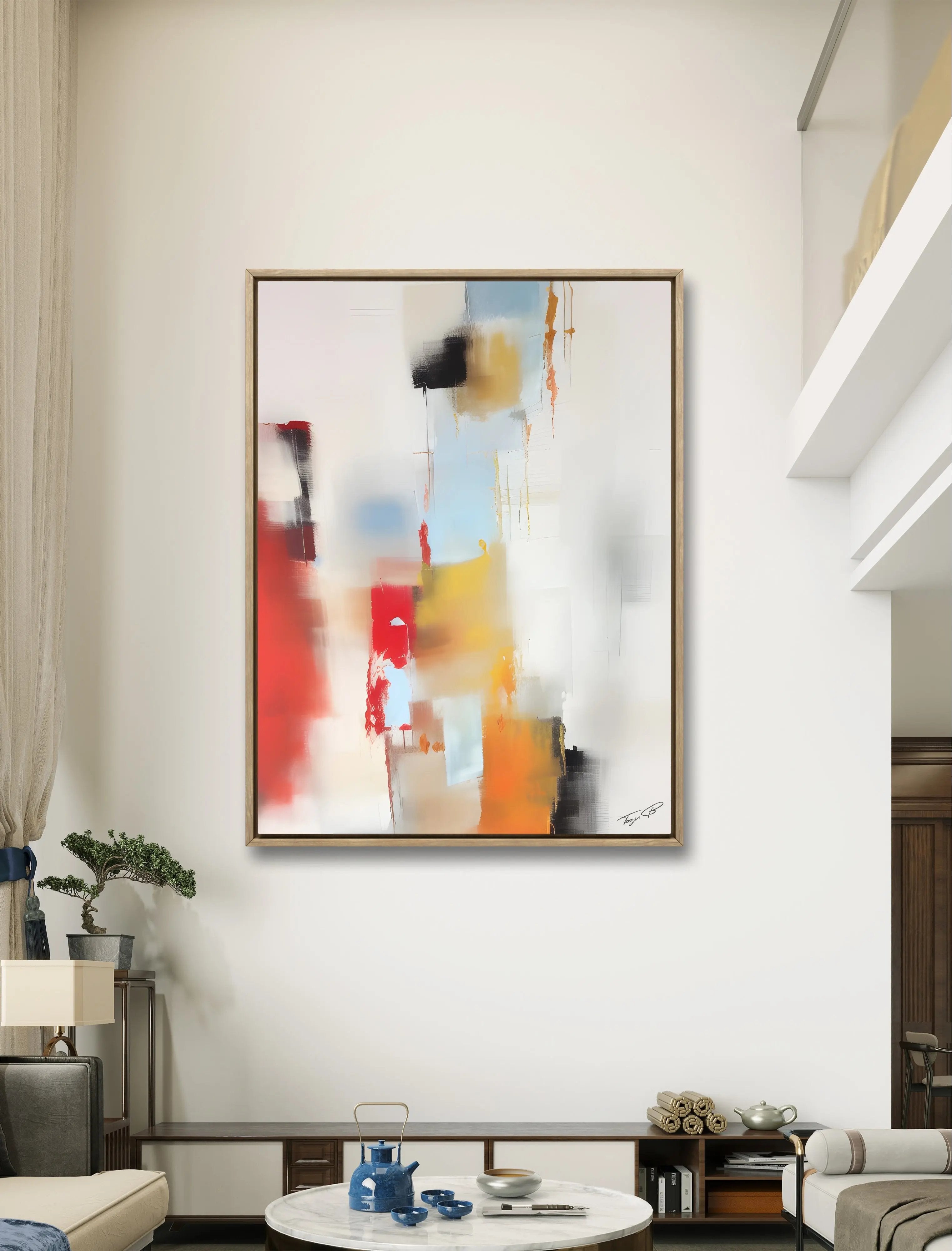 Neutral abstract painting Tony Illustrations