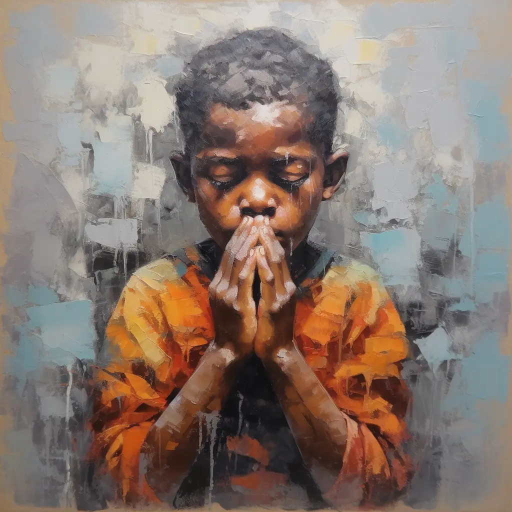 A child's Prayer - Original painting Tony Illustrations