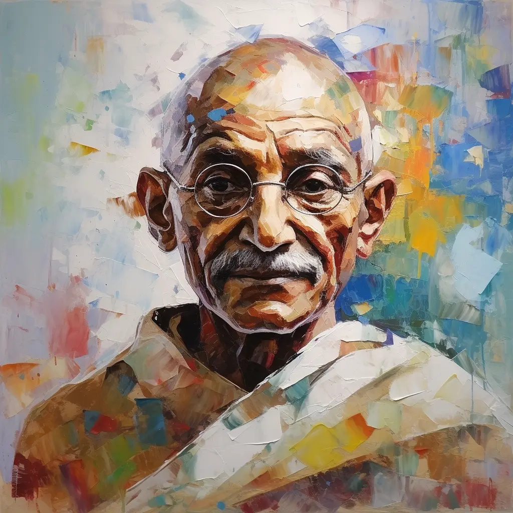 Mahatma Gandhi - Serenity of Soul Original painting Tony Illustrations
