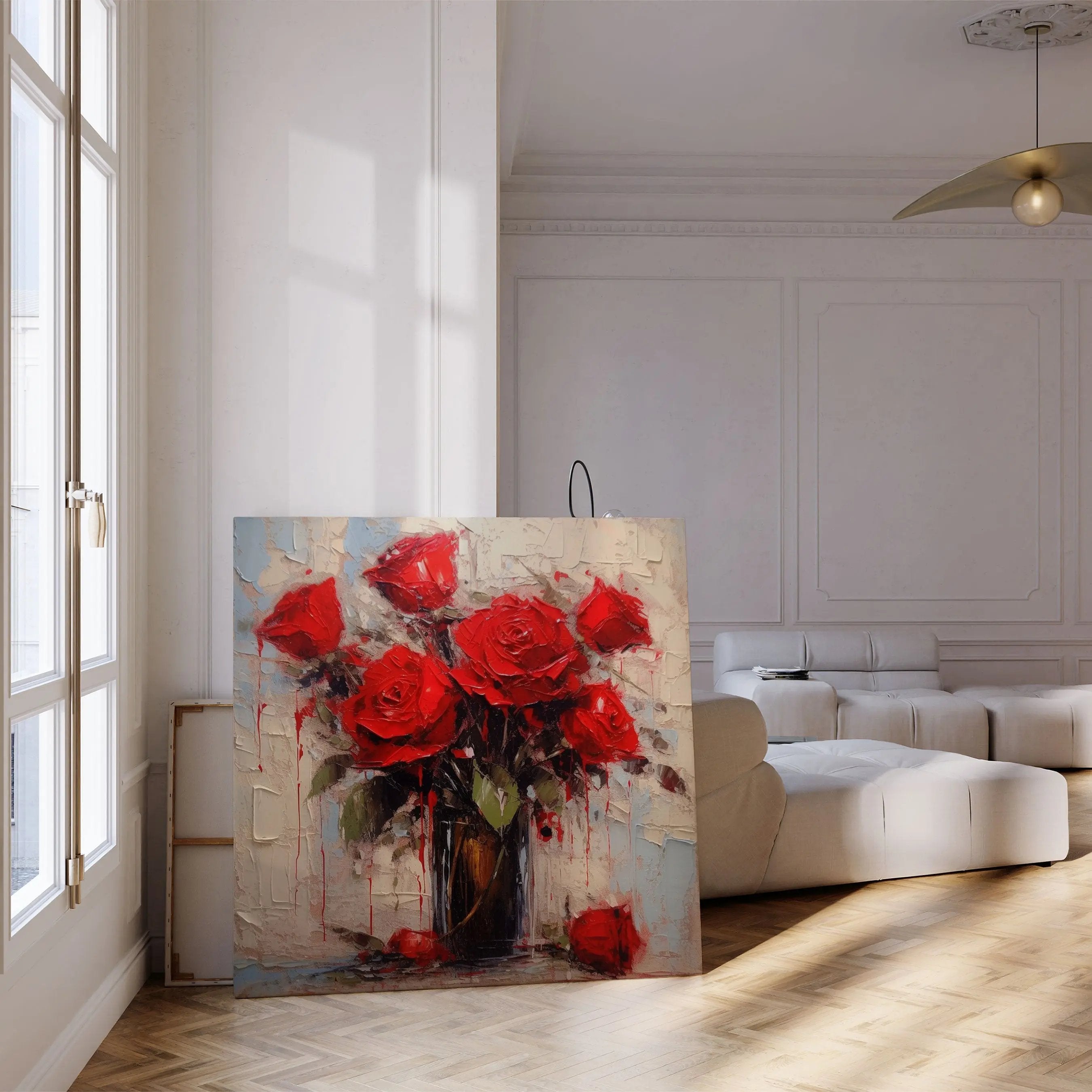 Floral Crimson Elegance - Original painting Tony Illustrations