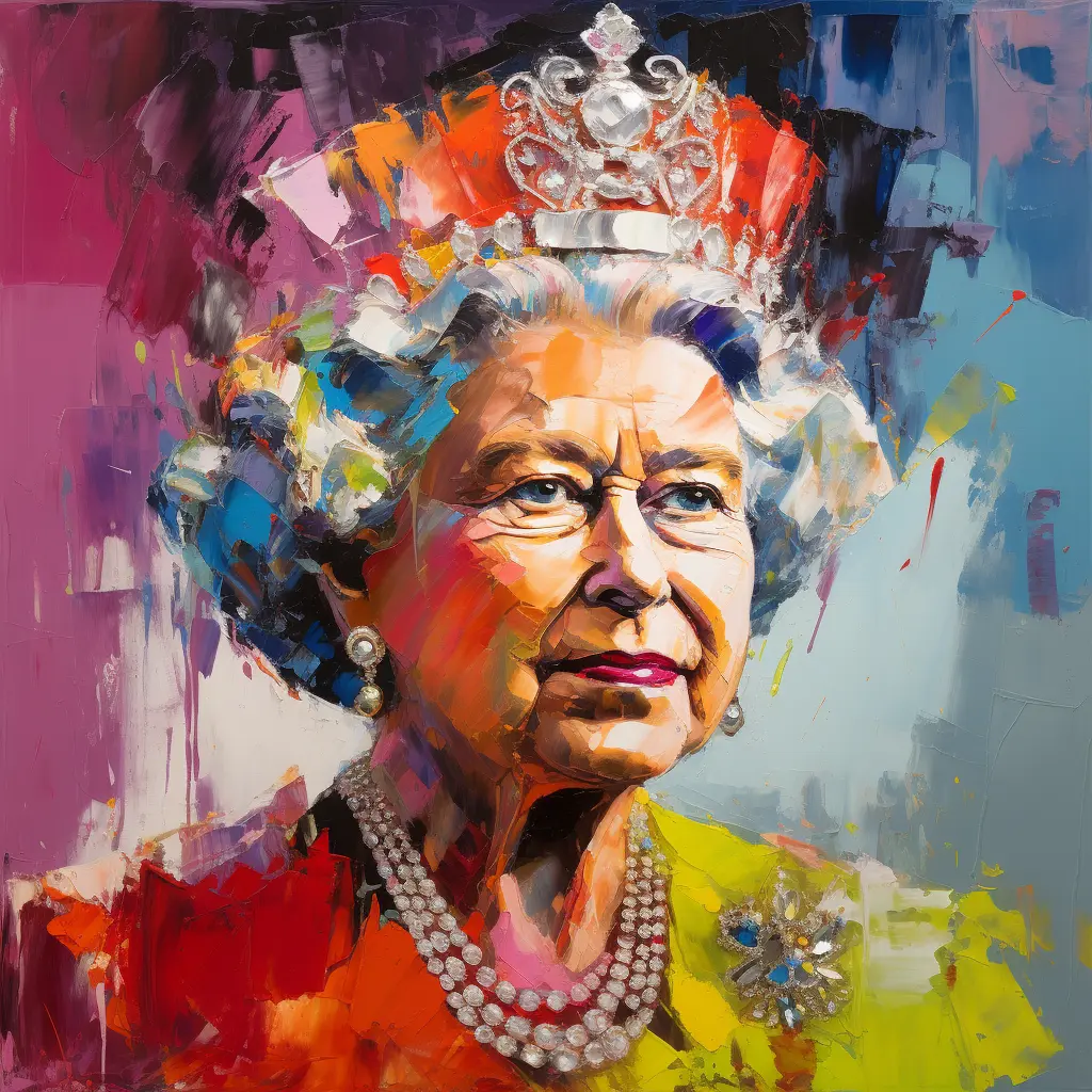Queen Elizabeth - Regal Grace Original painting Tony Illustrations