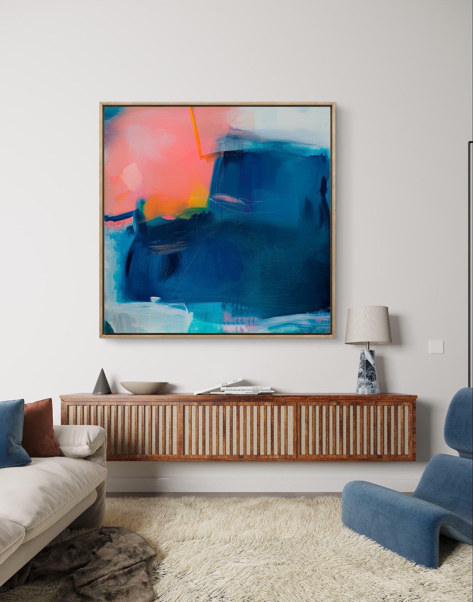 Into the Blue Abstract Art