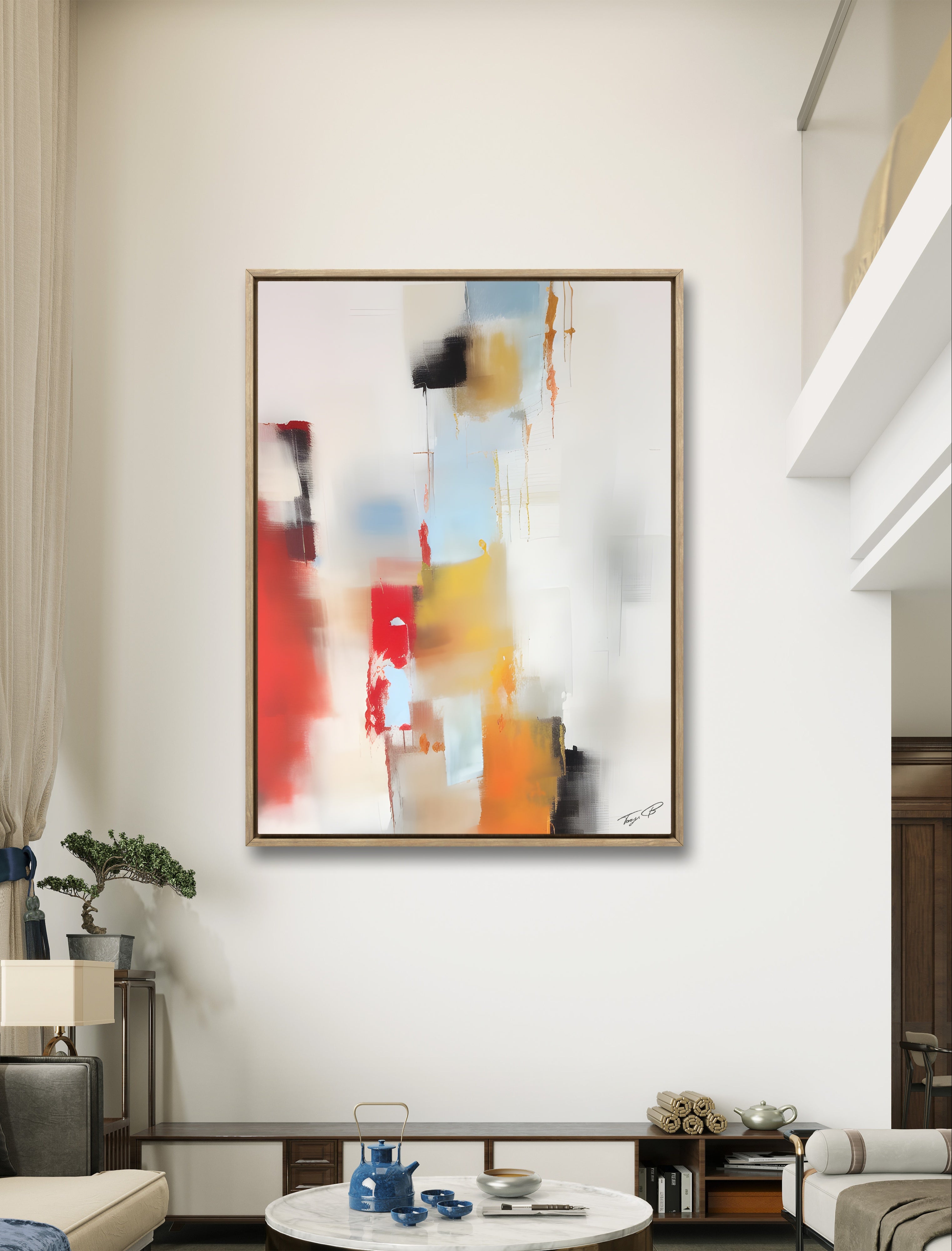 Neutral abstract painting