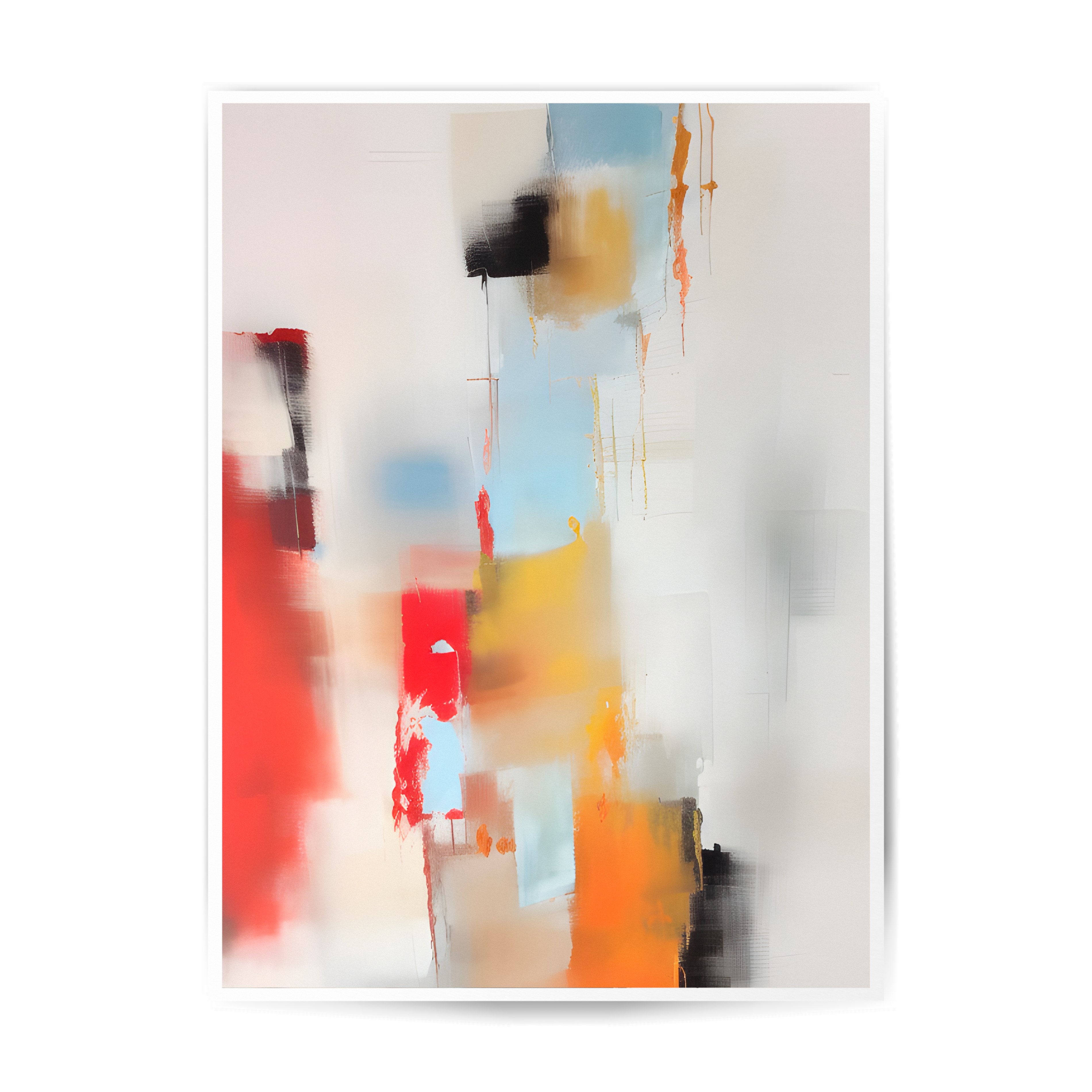Neutral red orange abstract poster