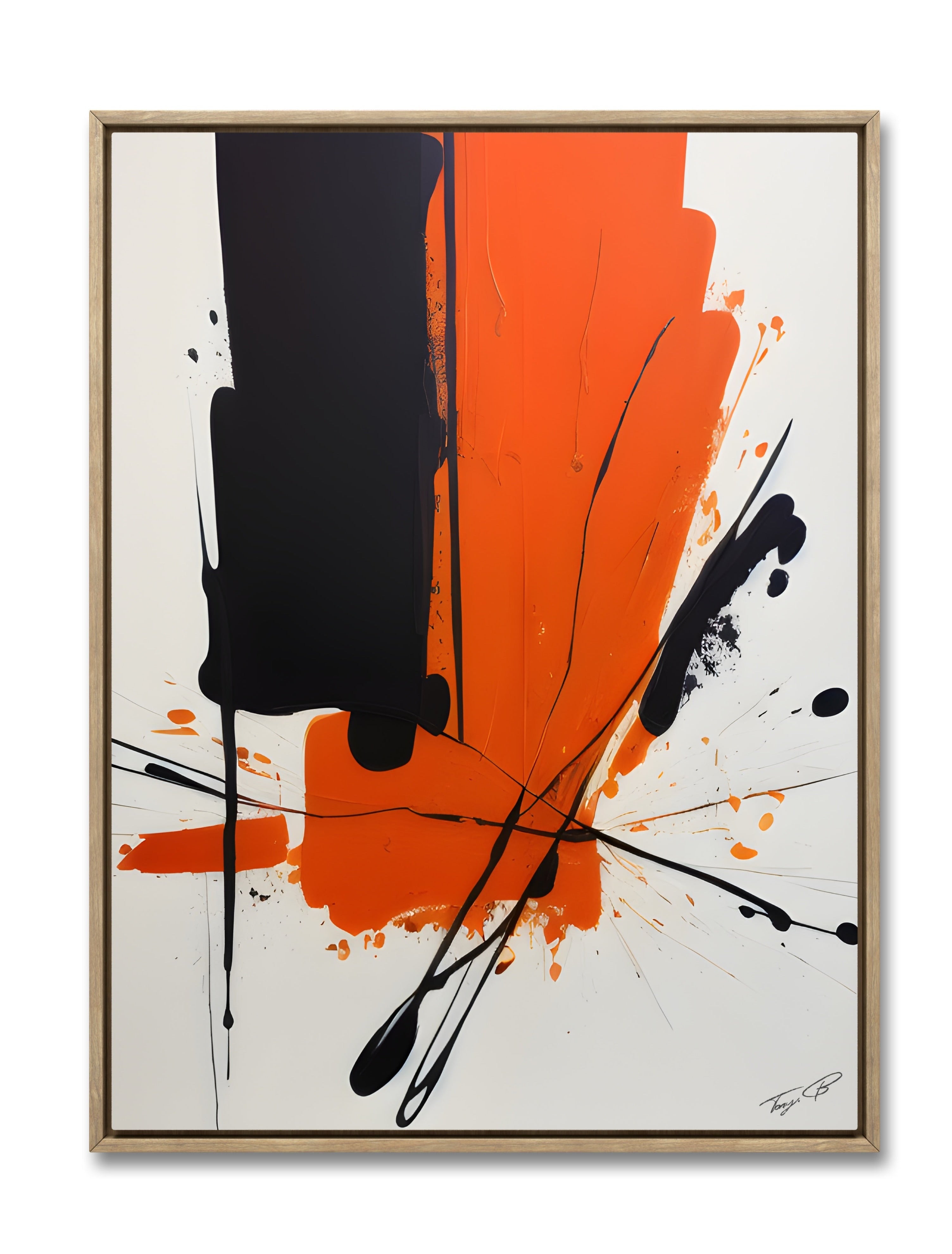 Orange and black abstract art/painting